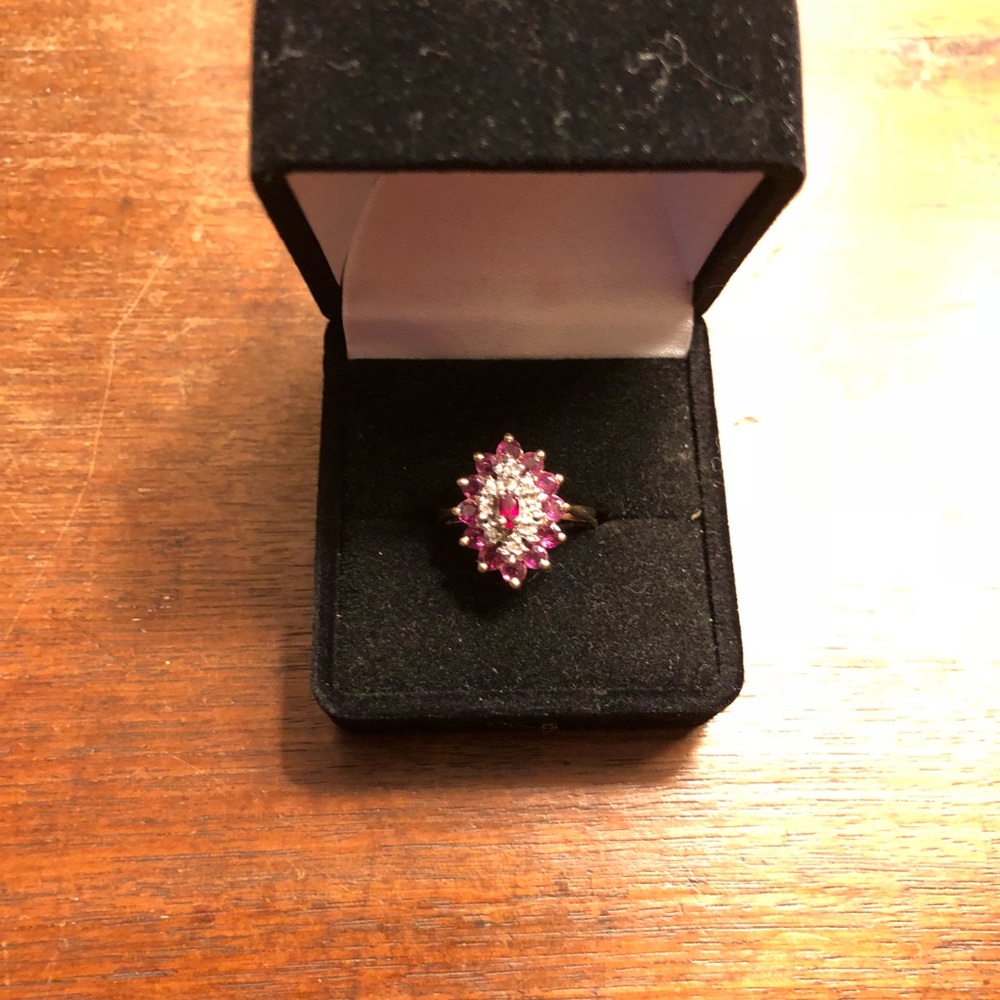 Vintage ruby and diamond ring